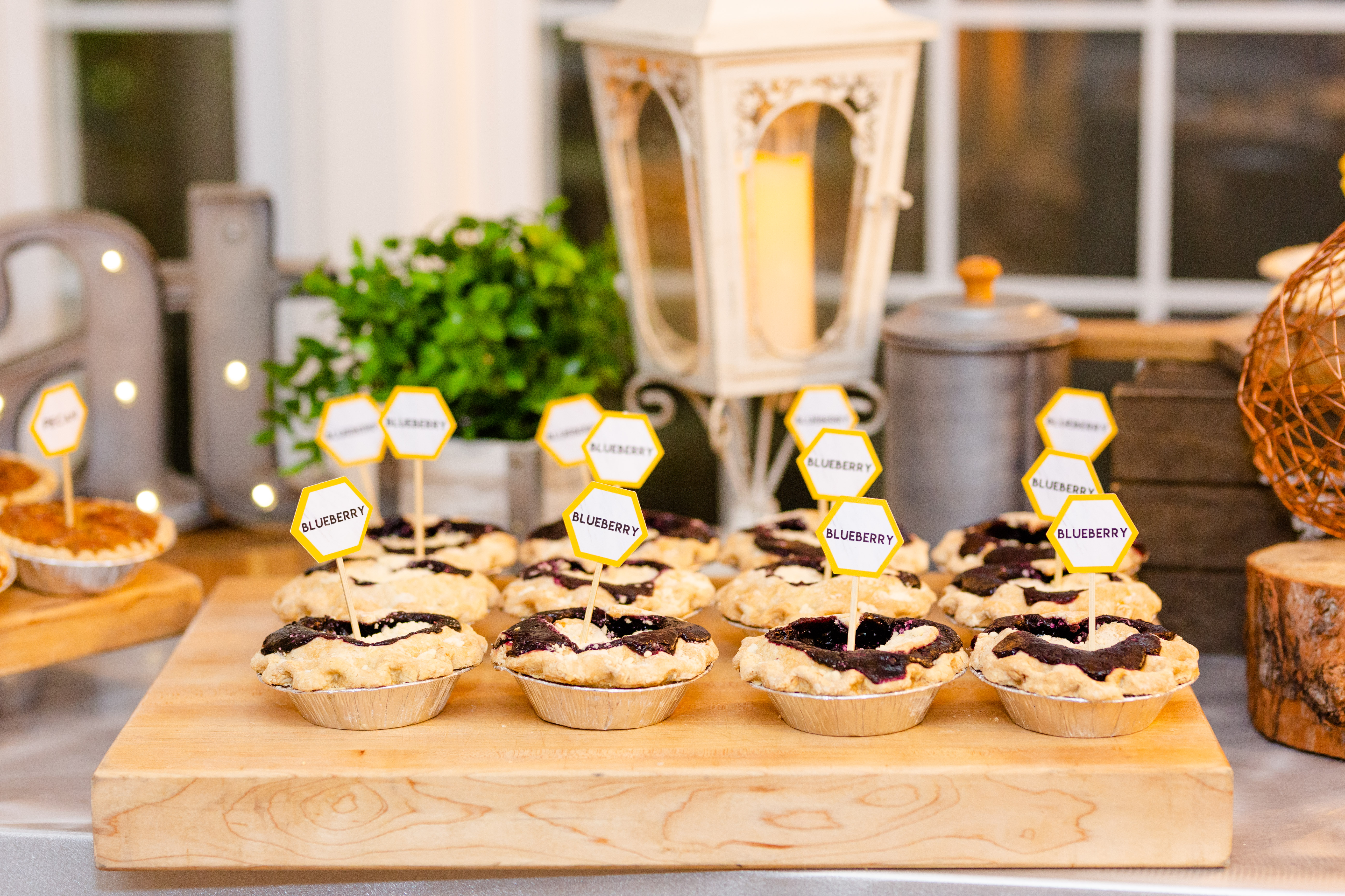 mini blueberry pies for guests