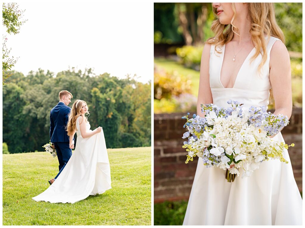 Blue and ivory wedding at Oxon Hill Manor in Oxon Hill Maryland
