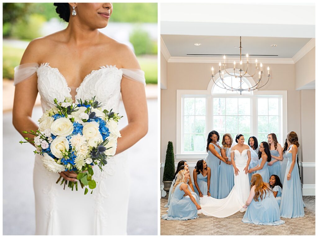 A dusty blue wedding at Springfield Golf and Country Club in Springfield, Virginia
