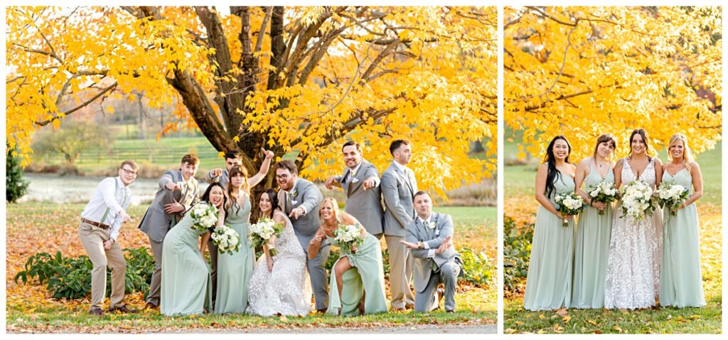 Sage and grey fall wedding at Sylvanside Farm in Purcellville, Virginia