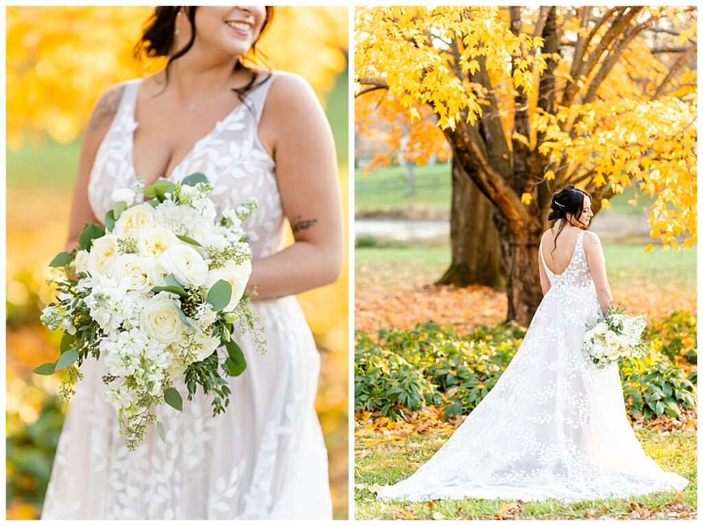 Sage and grey fall wedding at Sylvanside Farm in Purcelleville, Virginia